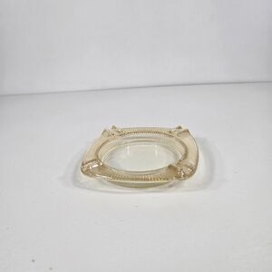 Vtg Jeannette Marigold CARNIVAL depression iridescent Glass square ASHTRAY MCM